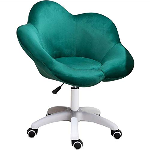 YHKJLYH Bürostuhl Samt Bürostuhl,Ergonomischer Computerstuhl Blütenblatt Home Schreibtischstuhl mit Armlehne,Drehstuhl mit mittlerer Rückenlehne Verstellbarer Sofasessel für Wohnzimmer Arbeitszimmer von YHKJLYH