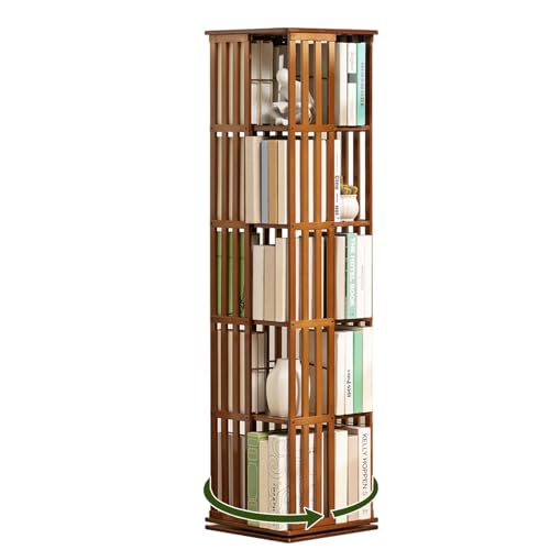 YHKJLYH Drehbares Bücherregal, 360° drehbares Bücherregal, Aufbewahrungsregal für Schlafzimmer, Wohnzimmer, Arbeitszimmer, Büro von YHKJLYH