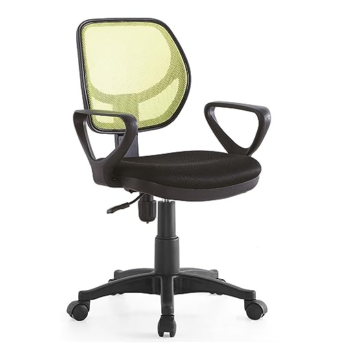 YHKJLYH Ergonomischer Schreibtischstuhl für das Home-Office, Schminkstuhl, Netz-Computerstuhl mit Lordosenstütze, Armlehnen, moderner, niedlicher Drehstuhl mit mittlerer Rückenlehne, Chefsessel für von YHKJLYH