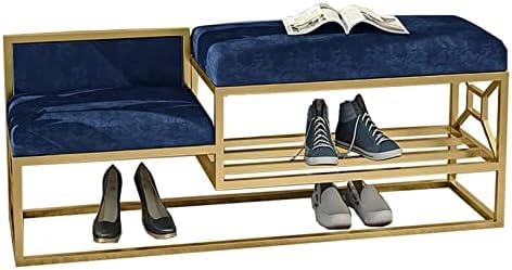 YHKJLYH Gepolsterter Schuhschrank mit Samtsitz, moderner Schuhschrank, Schuhbank aus Metall, Aufbewahrungsbank, Schuhregal mit großer Kapazität, Aufbewahrungsbank, gepolsterte Bank für den Flureinga YHKJLYH Gepolsterter Schuhschrank mit Samtsitz, moderner Schuhschrank, Schuhbank aus Metall, Aufbewahrungsbank, Schuhregal mit großer Kapazität, Aufbewahrungsbank, gepolsterte Bank für den Flureinga von YHKJLYH