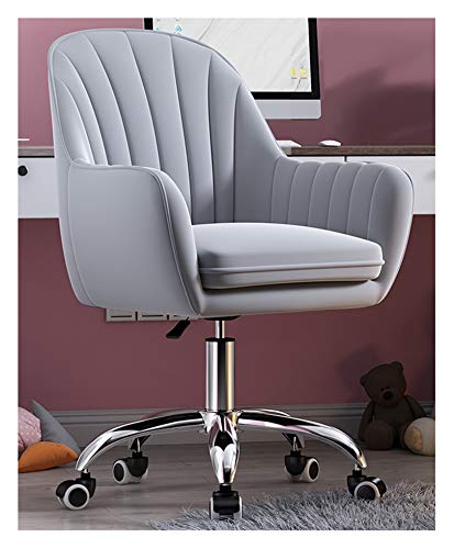 YHKJLYH Home-Office-Stuhl, Drehbarer Schreibtischstuhl aus Samt, Ergonomischer Arbeitssitz, Computer-Arbeitshocker, Rollbarer, Verstellbarer Arbeitsstuhl mit mittlerer Rückenlehne für das Wohnzimmer von YHKJLYH