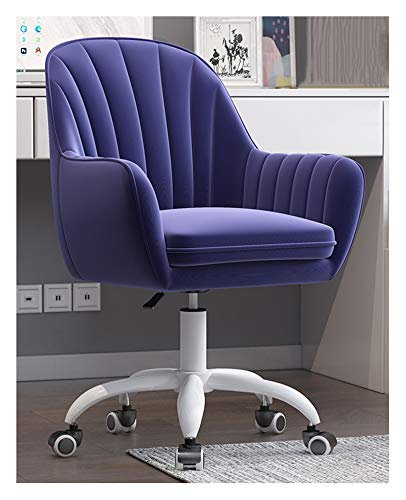 YHKJLYH Home-Office-Stuhl, Drehbarer Schreibtischstuhl aus Samt, Ergonomischer Arbeitssitz, Computer-Arbeitshocker, Rollbarer, Verstellbarer Arbeitsstuhl mit mittlerer Rückenlehne für das Wohnzimmer von YHKJLYH