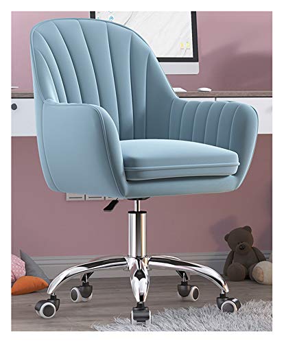 YHKJLYH Home-Office-Stuhl, Drehbarer Schreibtischstuhl aus Samt, Ergonomischer Arbeitssitz, Computer-Arbeitshocker, Rollbarer, Verstellbarer Arbeitsstuhl mit mittlerer Rückenlehne für das Wohnzimmer von YHKJLYH