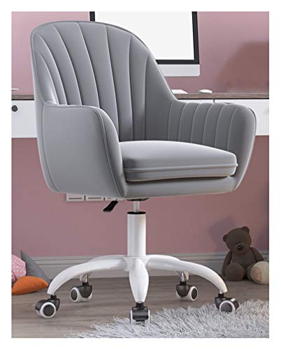 YHKJLYH Home-Office-Stuhl, Drehbarer Schreibtischstuhl aus Samt, Ergonomischer Arbeitssitz, Computer-Arbeitshocker, Rollbarer, Verstellbarer Arbeitsstuhl mit mittlerer Rückenlehne für das Wohnzimmer von YHKJLYH