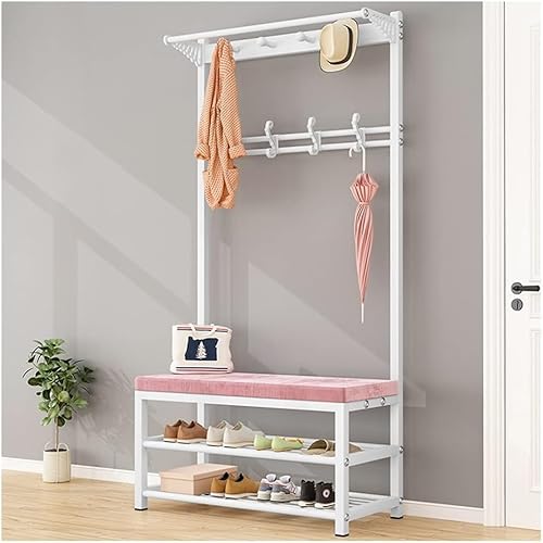 YHKJLYH Kleiderschrank mit Bank, Schuhregal, Ständer, Organizer, Schrank, Eingangsbereich, Garderobe, Schuhbank, 4-in-1-Garderoben-Schuhregal für den Eingangsbereich (Größe: 100 x 33 x 170 cm, Farbe von YHKJLYH