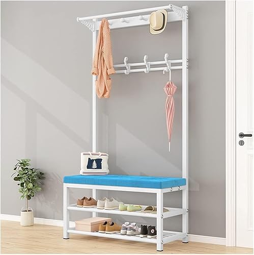 YHKJLYH Kleiderschrank mit Bank, Schuhregal, Ständer, Organizer, Schrank, Eingangsbereich, Garderobe, Schuhbank, 4-in-1-Garderoben-Schuhregal für den Eingangsbereich (Größe: 100 x 33 x 170 cm, Farbe von YHKJLYH