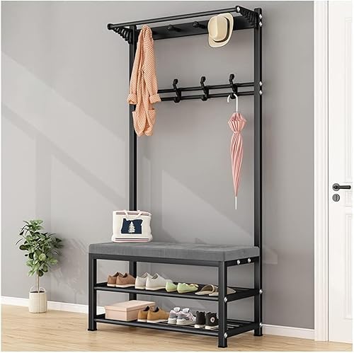 YHKJLYH Kleiderschrank mit Bank, Schuhregal, Ständer, Organizer, Schrank, Eingangsbereich, Garderobe, Schuhbank, 4-in-1-Garderoben-Schuhregal für den Eingangsbereich (Größe: 80 x 33 x 170 cm, Farbe: YHKJLYH Kleiderschrank mit Bank, Schuhregal, Ständer, Organizer, Schrank, Eingangsbereich, Garderobe, Schuhbank, 4-in-1-Garderoben-Schuhregal für den Eingangsbereich (Größe: 80 x 33 x 170 cm, Farbe: von YHKJLYH