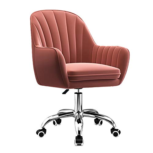 YHKJLYH Schreibtischstuhl Accent Vanity Sessel Samt Ergonomischer Computer Höhenverstellbarer Home-Office-Drehstuhl Rollbare Executive-Arbeitsstühle,Bohnenpaste von YHKJLYH