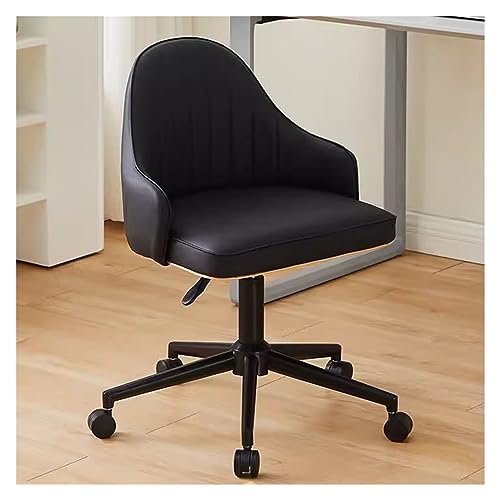YHKJLYH Schreibtischstuhl aus Kunstleder, Drehsessel, Bürostuhl mit schwarzem Rahmen, höhenverstellbarer Computer-Arbeitsstuhl, moderner rollender ergonomischer Gaming-Stuhl mit Rädern (Farbe: Orang von YHKJLYH