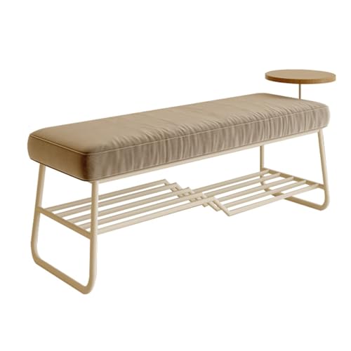 YHKJLYH Schuhbank für den Eingangsbereich mit Stauraum, Schuhaufbewahrungsbank mit gepolsterter Sitzfläche, Eingangsbank mit Metallrahmen, moderner Schuhschrank für Wohnzimmer, Schlafzimmer, Eingang YHKJLYH Schuhbank für den Eingangsbereich mit Stauraum, Schuhaufbewahrungsbank mit gepolsterter Sitzfläche, Eingangsbank mit Metallrahmen, moderner Schuhschrank für Wohnzimmer, Schlafzimmer, Eingang von YHKJLYH