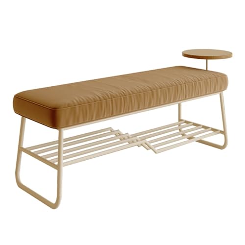 YHKJLYH Schuhbank für den Eingangsbereich mit Stauraum, Schuhaufbewahrungsbank mit gepolsterter Sitzfläche, Eingangsbank mit Metallrahmen, moderner Schuhschrank für Wohnzimmer, Schlafzimmer, Eingang von YHKJLYH
