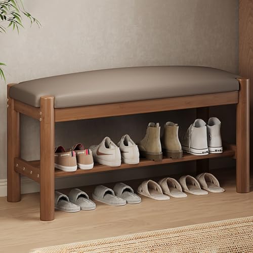 YHKJLYH Schuhbank mit gepolsterter Sitzfläche, Schuhaufbewahrungsbank aus Holz für den Eingangsbereich, Bank am Fußende des Bettes, Schuhschrank für Wohnzimmer, Schlafzimmer, Eingangsbereich, Flur ( von YHKJLYH