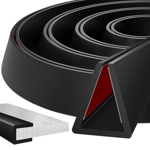 Kantenschutz Selbstklebend u-Kantenschutzprofil Silikon Kantenumleimer Selbstklebend Kantenschutz Blech für Schrankkanten Abschlussleiste Arbeitsplatten Schwarz 8mm*3M (3, 8mm) von YHKJYH
