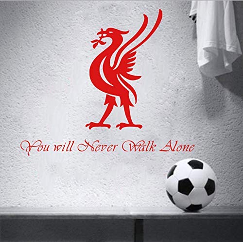 Liverpool Wandaufkleber Football Club Lyric Inspiration Zitat Sie Werden Nie Alleine Gehen Fußball Team Aufkleber Kunst Zubehör 56X42Cm von YHKYGM