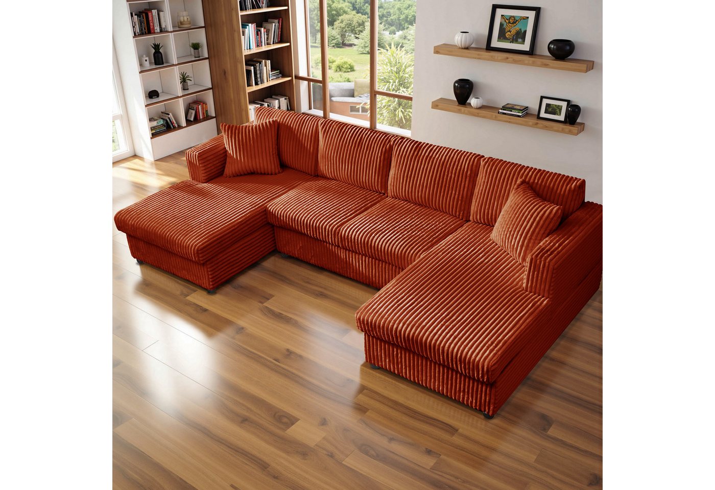 YHL Voyura Big-Sofa Ecksofa YHL Voyura U-Form grün - Corduroy, Wohnlandschaft inkl. Kissen YHL Voyura Big-Sofa Ecksofa YHL Voyura U-Form grün - Corduroy, Wohnlandschaft inkl. Kissen von YHL Voyura