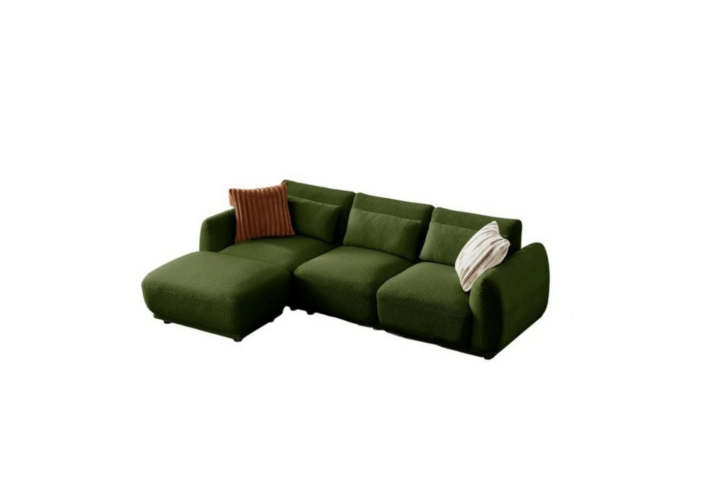 YHL Voyura Ecksofa Ecksofa Teddy Stoff Gepolsterte Rückenlehne – Schaumstoffkissen von YHL Voyura