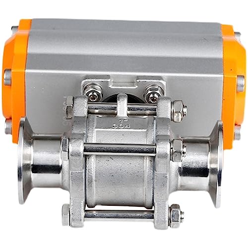 YHMKQMDMY Q681F-16P 1-1/4 Zoll SS304 Dreiteiliger Edelstahl-Hochplattform-Kugelhahn mit Tri-Clamp-Ferrule und doppeltwirkendem Zylinder, 1 Stück YHMKQMDMY Q681F-16P 1-1/4 Zoll SS304 Dreiteiliger Edelstahl-Hochplattform-Kugelhahn mit Tri-Clamp-Ferrule und doppeltwirkendem Zylinder, 1 Stück von YHMKQMDMY