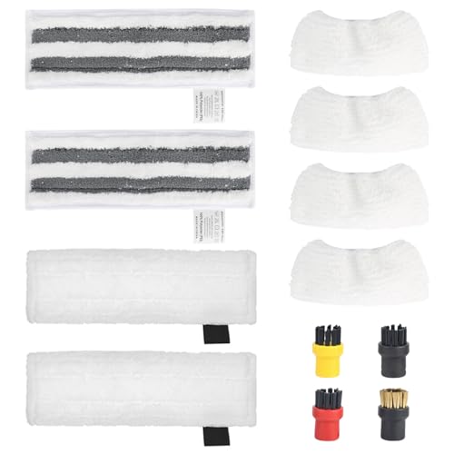 12 Stück für Kärcher Dampfreiniger Zubehör, für Kärcher Mikrofaser Dampfreiniger Ersatztücher, Bodendüse Rundbürsten, Wiederverwendbare, für Karcher EasyFix SC1 SC2 SC3 SC4 SC5 von YHNDECO