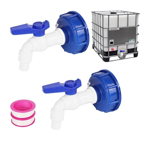 2 Stücke IBC Auslaufhahn, 3/4" und 1/2" Anschluss, IBC Tank Zubehör, Wasserhahn Garten, für IBC Container 1000l, Adapter für Wassertank 2 Stücke IBC Auslaufhahn, 3/4" und 1/2" Anschluss, IBC Tank Zubehör, Wasserhahn Garten, für IBC Container 1000l, Adapter für Wassertank von YHNDECO