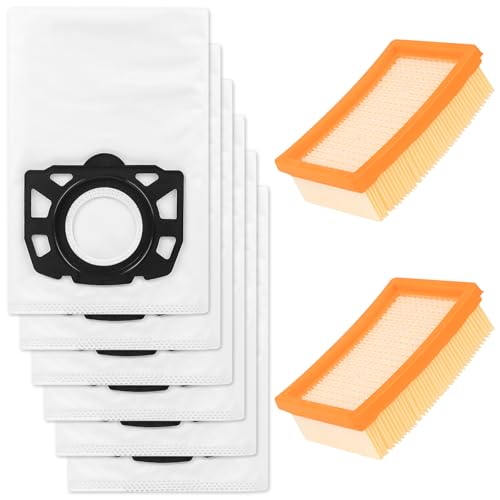 8 Stück Staubsauger Zubehör Set, Staubsauger Filter, Staubsaugerbeutel für Kärcher WD4 WD5 WD6 MV4 MV5 MV6 WD5P WD6P Trocken Staubsauger von YHNDECO