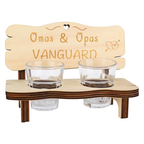 Holz Schnapsbank mit Schnapsgläser, Geschenke für Oma und Opa, Kleine Holzbank, Gravur mit Name und Spruch, Ausgefallene Geschenkidee, Romantisch für Pärchen von YHNDECO