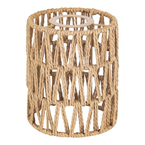 Lampenschirm Rattan, Boho H 15cm, Lampenschirm Hängelampe Vintage, für Tischlampe Hängeleuchten Deckenlampe von YHNDECO