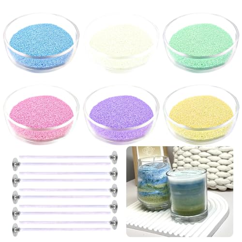 Wax Perlen 6 Farben Sand Kerze Candle Wax Candle Sand Kerzen Wachs Kerzen Pulver Kerzen Granulat Kerzenwachs zum Gießen Set Wachsgranulat für Kerzen mit 10 Dochten für die DIY Kerzenherstellung 180g Wax Perlen 6 Farben Sand Kerze Candle Wax Candle Sand Kerzen Wachs Kerzen Pulver Kerzen Granulat Kerzenwachs zum Gießen Set Wachsgranulat für Kerzen mit 10 Dochten für die DIY Kerzenherstellung 180g von YHNDECO