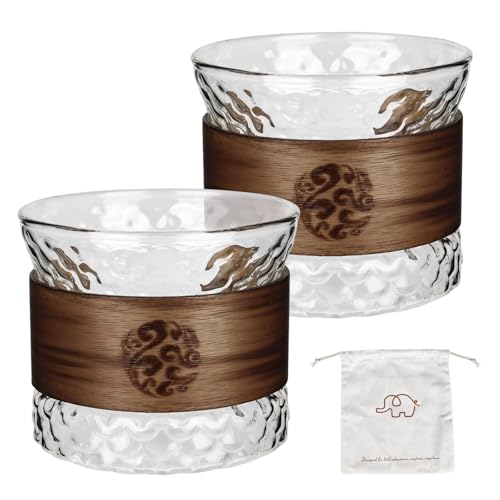 YHNDECO Espressotassen 2er Set, 170ml Gläser mit Verbrühsicherem Walnussholzgriff, Widerstandsfähiges Borosilikatglas, für Latte, Iced Americano, Milch YHNDECO Espressotassen 2er Set, 170ml Gläser mit Verbrühsicherem Walnussholzgriff, Widerstandsfähiges Borosilikatglas, für Latte, Iced Americano, Milch von YHNDECO