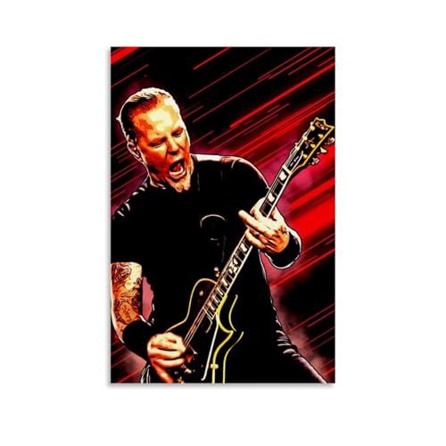 YHNGFDSKNB James Hetfield Sänger-Albumcover, Musik-Serie, Leinwand-Poster, Wandkunst, dekoratives Gemälde, Schlafzimmer, Gemälde, Poster, 60 x 90 cm, ungerahmter Stil von YHNGFDSKNB
