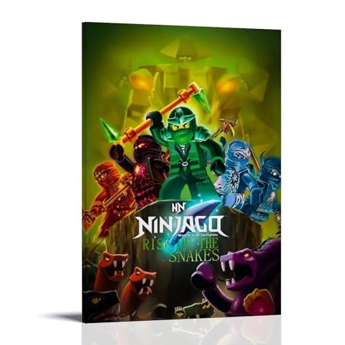 YHNGFDSKNB Ninjago Klassische Anime-Serie, Leinwand-Poster, Wandkunst, dekoratives Gemälde, Schlafzimmer, Gemälde, Poster, 40 x 60 cm, Rahmenstil von YHNGFDSKNB
