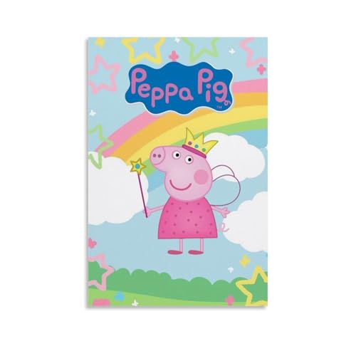 YHNGFDSKNB Peppa Wutz, klassische Anime-Serie, Leinwand-Poster, Wandkunst, dekoratives Gemälde, Schlafzimmer, 40 x 60 cm, ungerahmter Stil von YHNGFDSKNB
