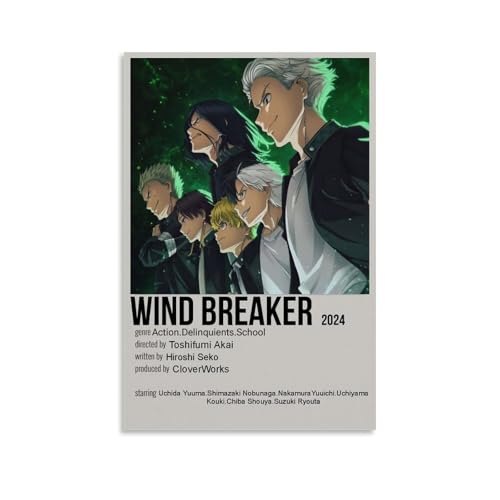 YHNGFDSKNB Wind Breaker Klassische Anime-Serie Leinwand Poster Wandkunst Dekorative Malerei Schlafzimmer Malerei Poster, 20x30cm, Nicht-Rahmen-Stil von YHNGFDSKNB
