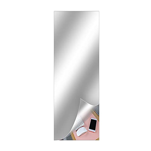 YHNHT Flexible Spiegelblätter, 49,7 x 200 cm, Acryl-Spiegel-Wandaufkleber, selbstklebende Spiegelblätter, flexibel, ohne Glas, Spiegelfliesen (Dicke 0,2 mm) von YHNHT
