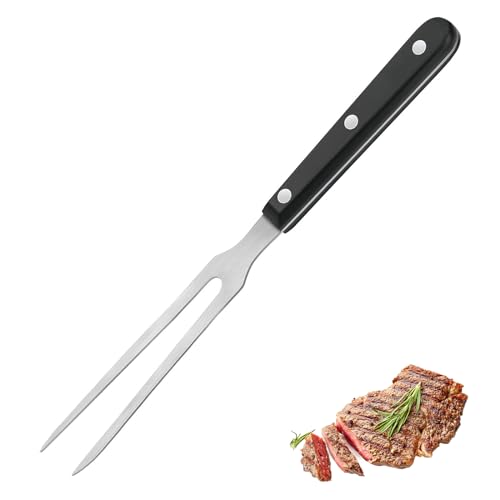 Fleischgabel Edelstahl Bratengabel Edelstahl Länge 16.5cm, Gesamtlänge 29cm Tranchiergabel Grillgabel Servier Grillgabel Fleischgabel Mit Kunststoffgriff Für Grill Küche Truthahn Braten Abendessen von YHNMMNO