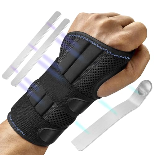 YHNMMNO Handgelenk Bandagen Handgelenkstütze mit Metall Rechts and Links Handbandage Karpaltunnelsyndrom Schiene mit Bionisch Karpaltunnel Schiene Handgelenk für SehnenscheidenEntzündung von YHNMMNO