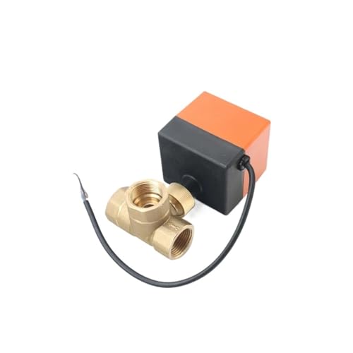1/2“ 3/4” 1“ 3-Wege-Motorkugelhahn T-Typ Elektrischer Kugelhahn Messingkugelhahn Dreileitungs-Zweiwegesteuerung(1/2",12VDC) von YHNNH