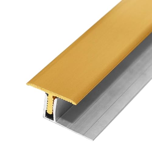 1 m T-Form-Übergangsleiste aus Messing – Bodenverbinder for glatte Übergänge zwischen Teppich und Fliesen, 25 mm x 12 mm(Style2) von YHNNH