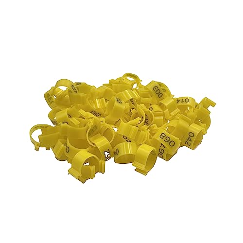 100 Stück 20 mm Hühner-Beinbänder – langlebige Geflügel-Beinbänder for Enten, Hennen und Hühner(Yellow) von YHNNH