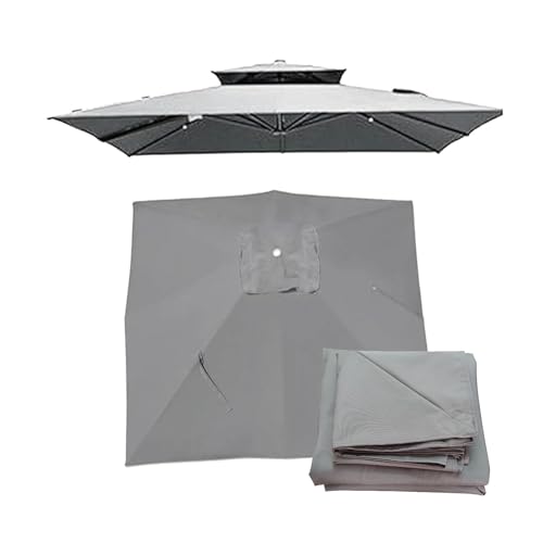 10x10ft quadratischer Terrassenschirm-Ersatzdach 3,0x3,0m Gartenschirm-Abdeckung 2-stufig Outdoor-Marktschirm-Oberabdeckung Grünes freitragendes Dach für Terrasse von YHNNH