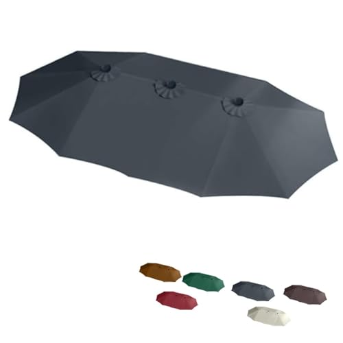 15' Terrassenschirm-Abdeckung, wasserdicht, 12 Rippen, doppelseitig, Ersatzdach, großer beigefarbener Sonnenschutz für Garten, Outdoor-Sonnenschirm, obere Abdeckung aus Stoff 15' Terrassenschirm-Abdeckung, wasserdicht, 12 Rippen, doppelseitig, Ersatzdach, großer beigefarbener Sonnenschutz für Garten, Outdoor-Sonnenschirm, obere Abdeckung aus Stoff von YHNNH