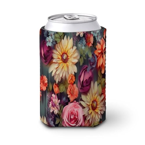 340 ml Dosenhülse, wiederverwendbar, elastische PVC-Verbundwerkstoffe, kalte Heißgetränke, Blumen-Clusterdruck, isolierte Dosenhüllen für Bier 340 ml Dosenhülse, wiederverwendbar, elastische PVC-Verbundwerkstoffe, kalte Heißgetränke, Blumen-Clusterdruck, isolierte Dosenhüllen für Bier von YHNNH