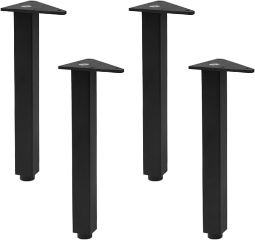 4 Stück Möbelbeine, Sofafüße aus Metall, verstellbare Metallbeine, Ersatzbeinstützfüße aus Aluminiumlegierung(Brushed Black,60mm(2.3in)) von YHNNH