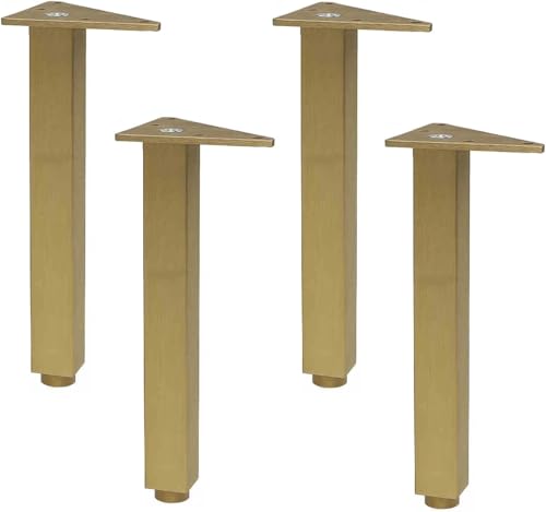 4 Stück Möbelbeine, Sofafüße aus Metall, verstellbare Metallbeine, Ersatzbeinstützfüße aus Aluminiumlegierung(Brushed Copper,60mm(2.3in)) von YHNNH