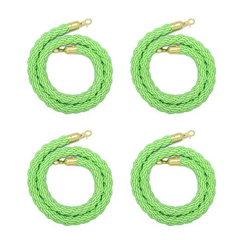 4 Stück hellgrünes Samt-Absperrseil – geflochtenes Absperrseil zur Kontrolle von Menschenmengen for Veranstaltungen, 3/10 Fuß Länge(95cm) von YHNNH