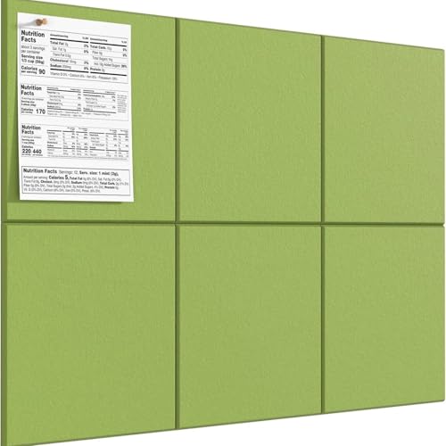 6–12 große Korkplatten, alternative Filz-Wandfliesen, selbstklebende Paneele, Pinnwand for Büro und Schule(Green) von YHNNH