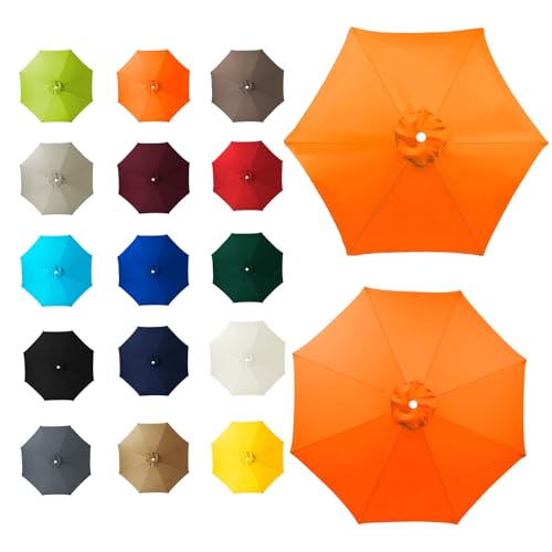 6 8 Arme Regenschirm Ersatzdach Wasserdicht Sonnenschirm Abdeckung Sonnenschutz Stoff für Terrasse Markt Tisch Garten Pool von YHNNH