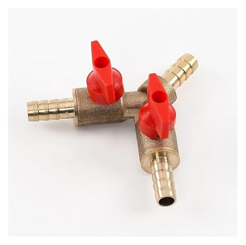 8 mm 10 mm Schlauchtülle Y-Typ drei 3-Wege-Messing-Absperrkugelventil-Rohrverschraubungs-Anschlussadapter, for Kraftstoff, Gas, Wasser, Öl, Luft(10Mm Od) von YHNNH