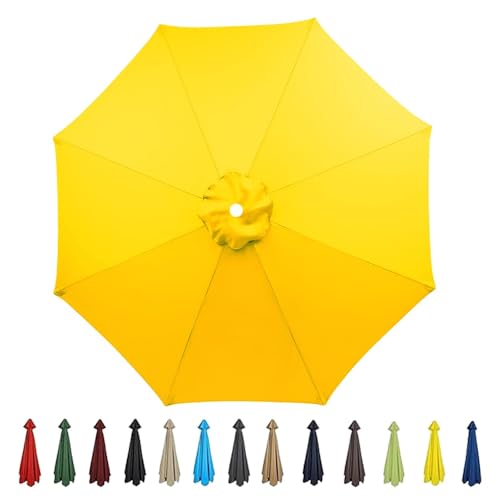 9ft Terrassenschirm Ersatzdach Wasserdichtes Polyestergewebe 6 8 Rippen Marktschirm-Oberabdeckung Outdoor-Sonnenschirm für Gartendeck-Veranda Gelb 9ft Terrassenschirm Ersatzdach Wasserdichtes Polyestergewebe 6 8 Rippen Marktschirm-Oberabdeckung Outdoor-Sonnenschirm für Gartendeck-Veranda Gelb von YHNNH
