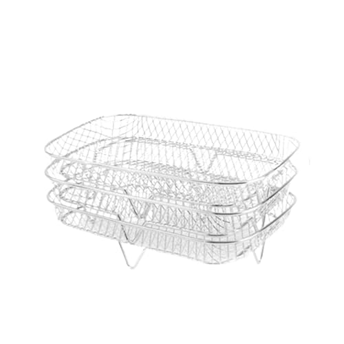 Air Fryer Rack Grillen Rack Edelstahl 3-schicht Mehrzweck Kochen Rack Toast Rack Korb Tablett Air Fryer Zubehör(Circular) von YHNNH
