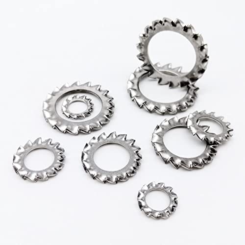 Außenverzahnte Fächerscheiben aus Edelstahl – M2,5 bis M24, GB862.1 DIN6798A, rüttelfeste Dichtung(10pcs M16) von YHNNH
